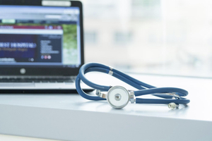 Stethoscope and Laptop